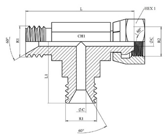 Тройник BSP 1/2" (Ш-Ш-Г)