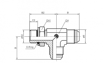 ТРОЙНИК ВВЕРТНОЙ РЕГУЛИРУЕМЫЙ С БОКУ MALE JIC 37° (Ш - Ш - BSPP ВРШ)