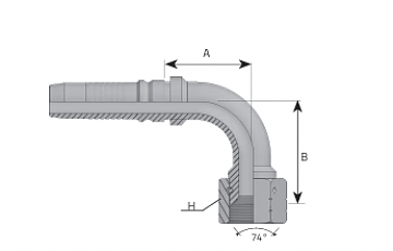 JIC 1.5/16"-12/90-16 int. DN25