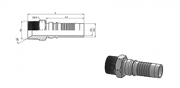 MALE NPTF 1.1/2"-11,5/0-24 int DN38